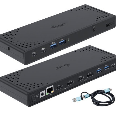 i-tec USB-C Docking Station με HDMI/DisplayPort 4K PD Ethernet και σύνδεση 2 Οθονών Μαύρο (CADUA4KDOCKPDL2)