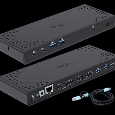 i-tec USB-C Docking Station με HDMI/DisplayPort 4K PD Ethernet και σύνδεση 2 Οθονών Μαύρο (CADUA4KDOCKPDL2)