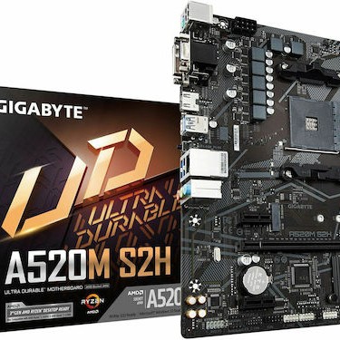 Gigabyte A520M S2H Motherboard Micro ATX με AMD AM4 Socket GA-A520M-S2H