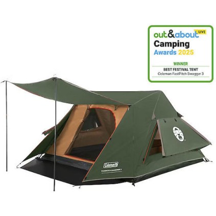 Coleman FastPitch Swagger Σκηνή Camping Χακί 4 Εποχών για 3 Άτομα 280x250x140εκ.