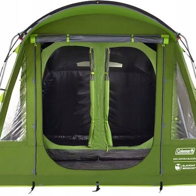 Coleman Oak Canyon 4 BlackOut Σκηνή Camping Τούνελ Πράσινη για 4 Άτομα