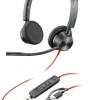Poly BlackWIRE 3325 ST MS On Ear Multimedia Ακουστικά με μικρόφωνο και σύνδεση 3.5mm Jack / USB-C