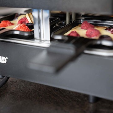 Unold Επιτραπέζια Ηλεκτρική Ψησταριά Raclette Λείας και Αυλακωτής Πλάκας 1300W 21x21εκ.