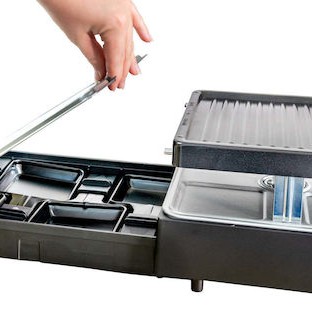 Unold Επιτραπέζια Ηλεκτρική Ψησταριά Raclette Λείας και Αυλακωτής Πλάκας 1300W 21x21εκ.