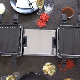 Unold Επιτραπέζια Ηλεκτρική Ψησταριά Raclette Λείας και Αυλακωτής Πλάκας 1300W 21x21εκ.