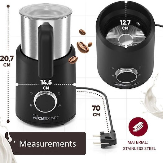 Clatronic Συσκευή για Ζεστό & Κρύο Αφρόγαλα με Αντικολλητική Επίστρωση 750ml