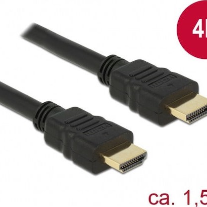 DeLock Cable HDMI male - HDMI male 1.5m Μαύρο