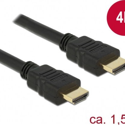 DeLock Cable HDMI male - HDMI male 1.5m Μαύρο