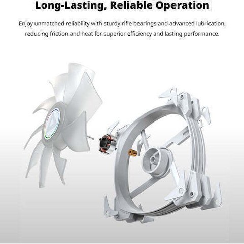 Montech Case Fan 140mm με ARGB Φωτισμό Λευκό