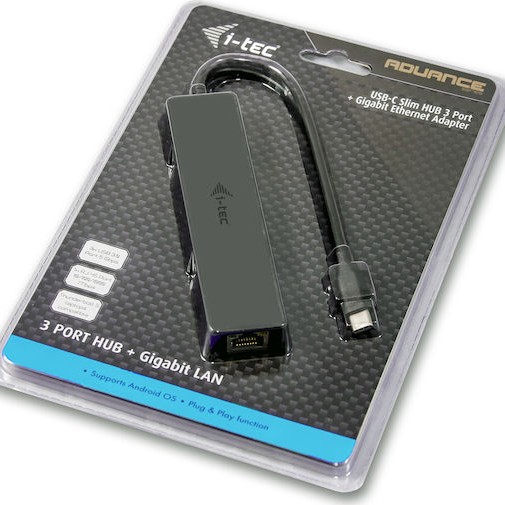 i-tec USB 3.0 Hub 3 Θυρών με σύνδεση USB-A / Ethernet