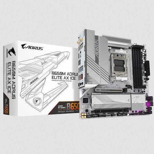 Gigabyte B650M Aorus Elite AX Ice Wi-Fi Motherboard Micro ATX με AMD AM5 Socket