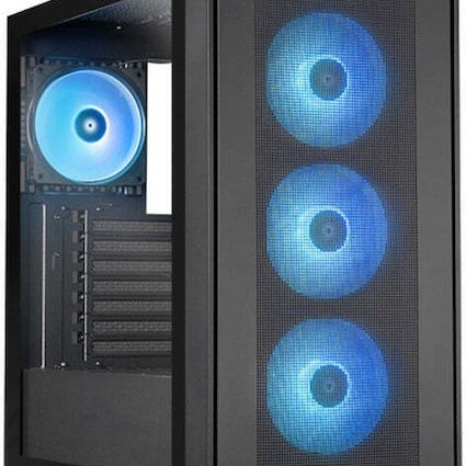 Chieftec Hunter 3 Gaming Midi Tower Κουτί Υπολογιστή με Πλαϊνό Παράθυρο και ARGB Φωτισμό Μαύρο