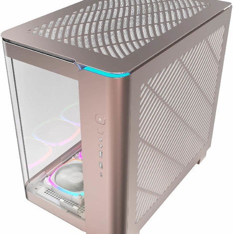 Montech King 95 Pro Midi Tower Κουτί Υπολογιστή με Πλαϊνό Παράθυρο Ροζ