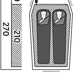 Easy Camp Σκηνή Camping Τούνελ Πράσινη 3 Εποχών για 2 Άτομα 47x14x110εκ.