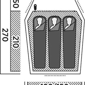 Easy Camp Σκηνή Camping Τούνελ Πράσινη 3 Εποχών για 3 Άτομα 50x15x115εκ.