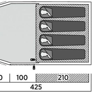 Easy Camp Σκηνή Camping Τούνελ Χακί 3 Εποχών για 4 Άτομα 51x19εκ.