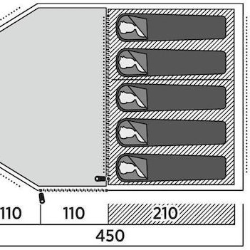 Easy Camp Hidra 5 Σκηνή Camping Τούνελ Πράσινη 4 Εποχών για 5 Άτομα 450x315x180εκ.