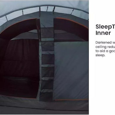 Easy Camp Σκηνή Camping Τούνελ Γκρι για 4 Άτομα 72x24εκ.