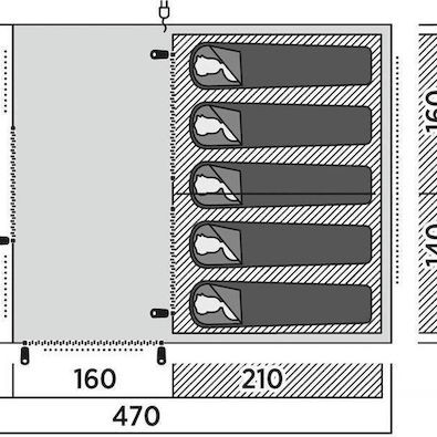 Easy Camp Skarvan 5 Σκηνή Camping Τούνελ Μπλε με Διπλό Πανί για 5 Άτομα 470x320x195εκ.