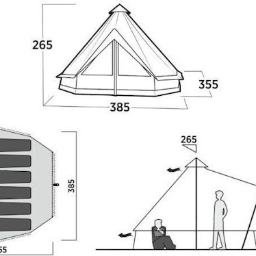 Easy Camp Σκηνή Camping Teepee 4 Εποχών για 7 Άτομα 78x21εκ.