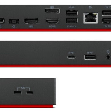 Lenovo ThinkPad Universal 90W USB-C Docking Station με HDMI/DisplayPort 4K PD Ethernet και συνδεση 3 Οθονών Μαύρο