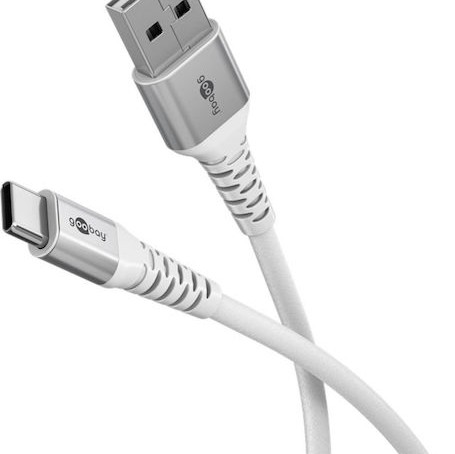 Goobay Braided USB 2.0 Cable USB-C male - USB-A 60W Λευκό 3m (74532)