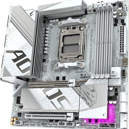 Gigabyte B850M Aorus Elite WIFI6E Ice Motherboard Micro ATX με AMD AM5 Socket