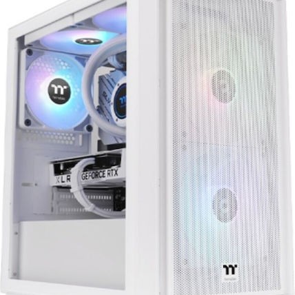 Thermaltake Versa H16 TG ARGB Gaming Micro Tower Κουτί Υπολογιστή με Πλαϊνό Παράθυρο Snow