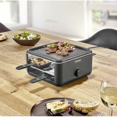 Severin Επιτραπέζια Ηλεκτρική Ψησταριά Αυλακωτής Πλάκας 800W με Ρυθμιζόμενο Θερμοστάστη 24x24εκ.