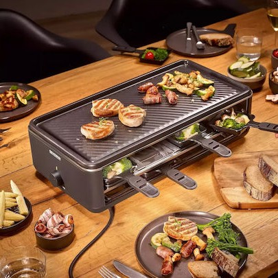 Severin Επιτραπέζια Ηλεκτρική Ψησταριά Raclette Αυλακωτής Πλάκας 1300W με Ρυθμιζόμενο Θερμοστάστη 48x24εκ.