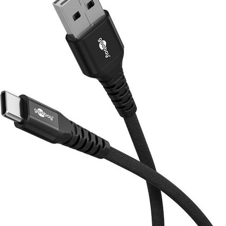 Goobay Braided USB 2.0 Cable USB-C male - USB-C / USB-A 60W Μαύρο 1m (74526)
