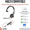 Poly Blackwire 3315 On Ear Multimedia Ακουστικά με μικρόφωνο και σύνδεση 3.5mm Jack / USB-C