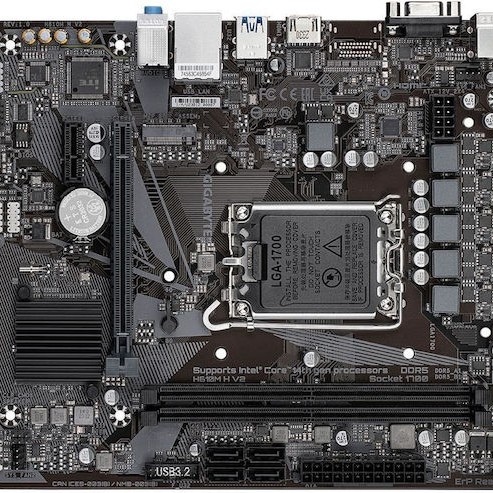 Gigabyte H610M H V2 DDR5 rev. 1.0 Motherboard Micro ATX με Intel 1700 Socket