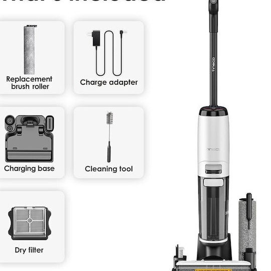 Tineco Floor One S7 Steam Plus Επαναφορτιζόμενη Σκούπα Stick 25.2V Λευκή