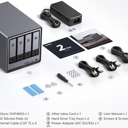 Ugreen DXP4800 Plus NAS Tower με 4 θέσεις για HDD/SSD και 2 θύρες Ethernet