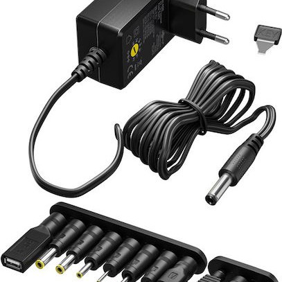 Goobay Ρυθμιζόμενο Universal Τροφοδοτικό 5 2.4A 12W με σετ βυσμάτων (74436)
