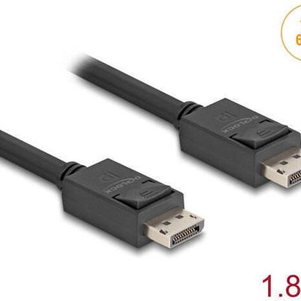 DeLock Cable DisplayPort male - DisplayPort male 1.8m Μαύρο (81175)