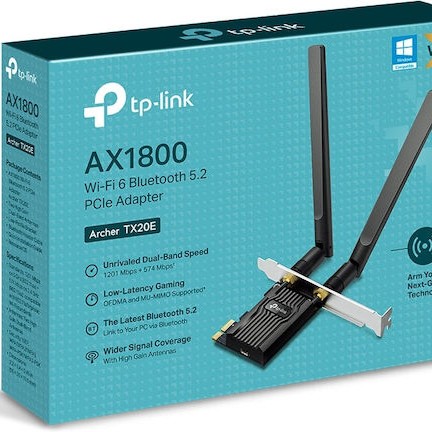 TP-LINK Archer TX20E v1 Ασύρματη Κάρτα Δικτύου Wi‑Fi 6 (1775Mbps) PCI