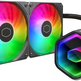 CoolerMaster MasterLiquid 240 Core II Υδρόψυξη Επεξεργαστή Διπλού Ανεμιστήρα 120mm για Socket AM4/AM5/1700/1200/115x με ARGB Φωτισμό