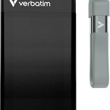 Verbatim Pocket USB 3.2 / USB-C Εξωτερικός SSD 1TB M.2 Black/Grey