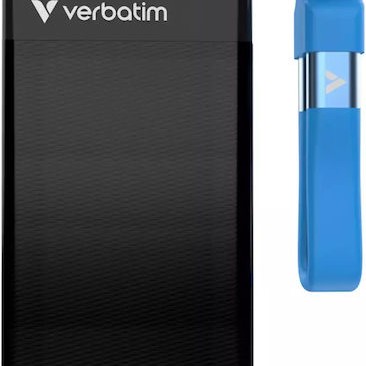 Verbatim Pocket USB 3.2 / USB-C Εξωτερικός SSD 1TB M.2 Black/Blue