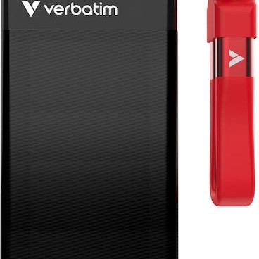 Verbatim Pocket USB 3.2 Εξωτερικός SSD 1TB Black / Red