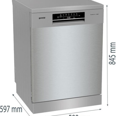 Gorenje Ελεύθερο Πλυντήριο Πιάτων για 13 Σερβίτσια ExtraHygiene Π59.9xY84.5εκ. Inox
