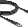 DeLock Braided USB 2.0 Cable USB-C male - USB-C 60W Μαύρο 2m (81125)