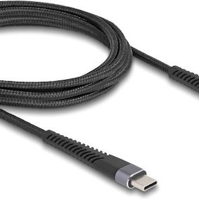 DeLock Braided USB 2.0 Cable USB-C male - USB-C 60W Μαύρο 2m (81125)