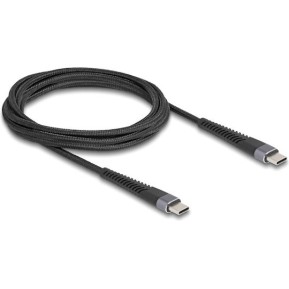 DeLock Braided USB 2.0 Cable USB-C male - USB-C 60W Μαύρο 2m (81125)