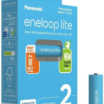 Panasonic Eneloop Lite Eco Pack Επαναφορτιζόμενες Μπαταρίες AAA Ni-MH 550mAh 1.2V 2τμχ