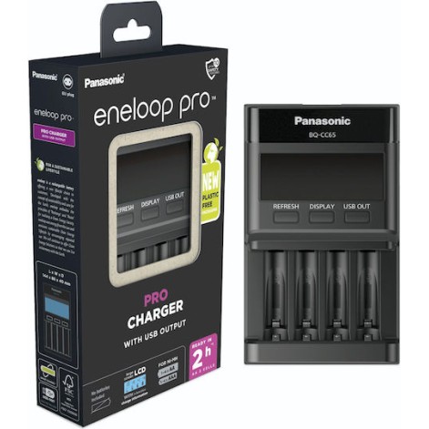 Panasonic Eneloop Professional BQ-CC65 USB Φορτιστής 4 Μπαταριών Ni-MH Μεγέθους AA/AAA