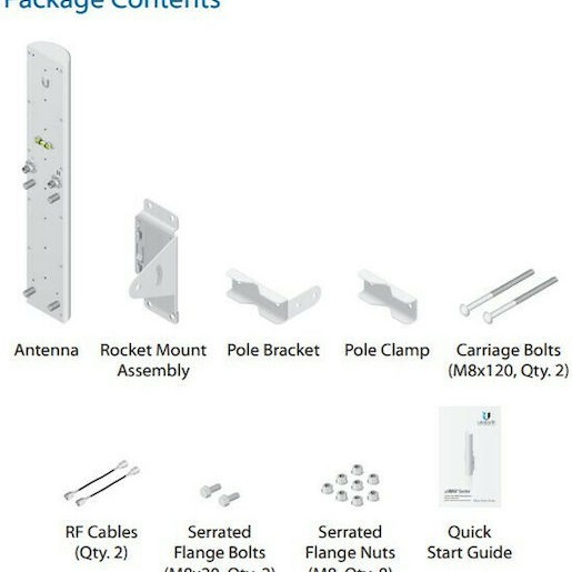 Ubiquiti AirMax BaseStation 5G16-120 Εξωτερική Κεραία WiFi Sectorial 16dBi