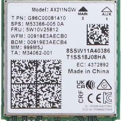 Intel M.2 Ασύρματη Κάρτα Δικτύου Wi‑Fi 6 (2400Mbps) Μini PCI-e